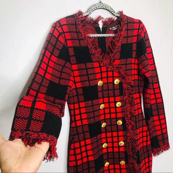 Venus plaid button front Suit Dress - Picture 8 of 8